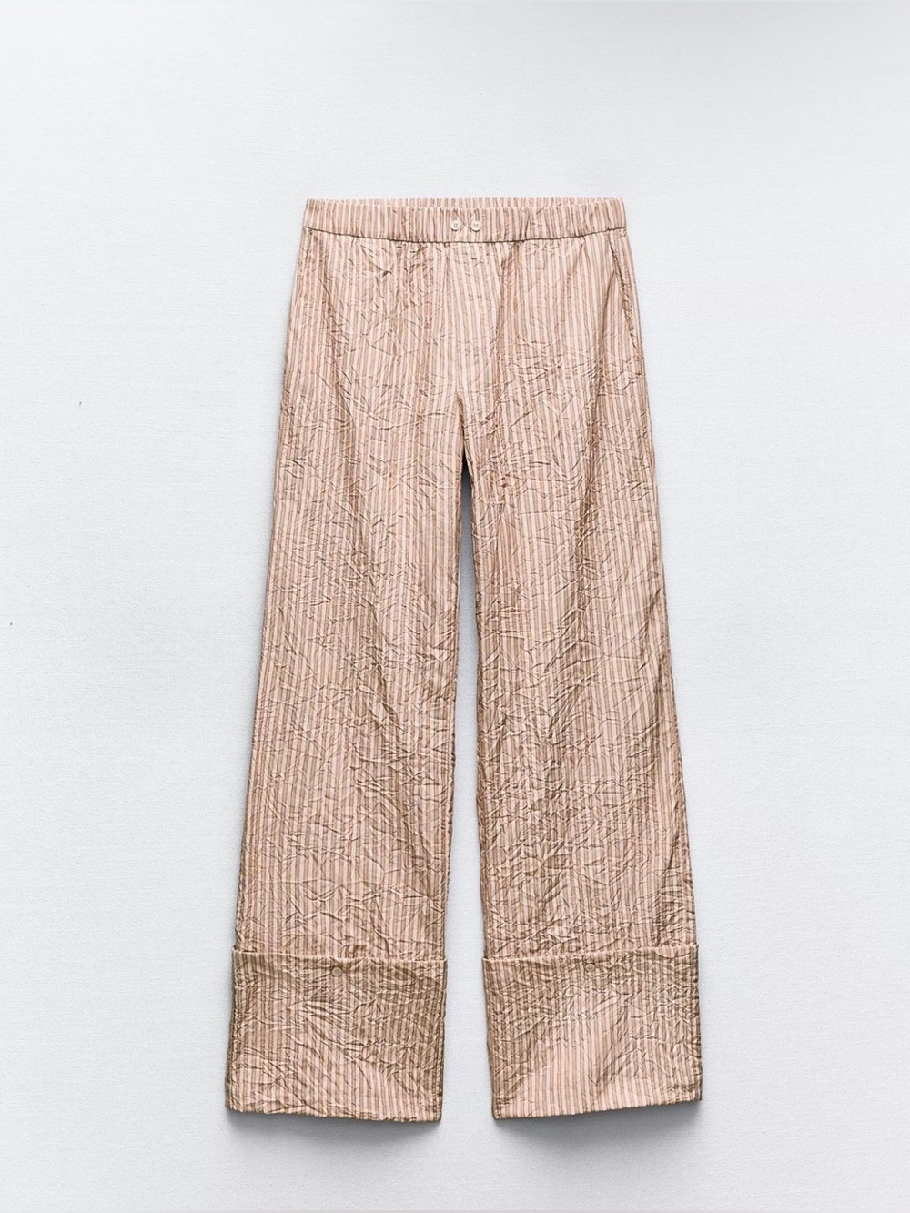 ZARA wrinkle effect  convertible multipositional striped pants. S